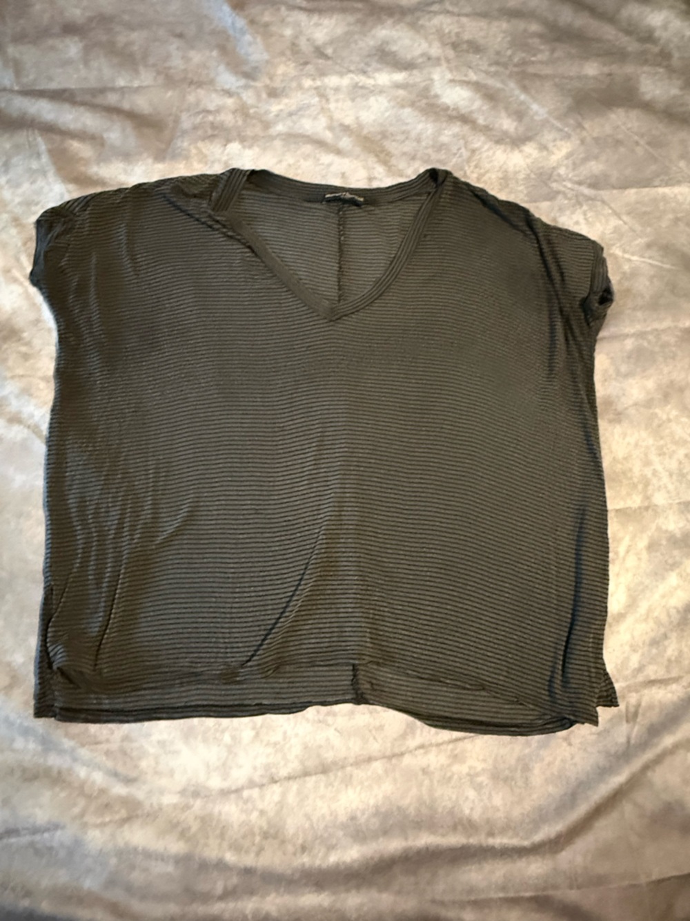 Brandy Melville Black Ribbed Crewneck Tee